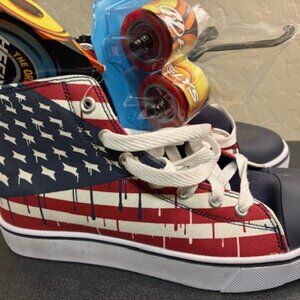 Heelys Hustle USA American Flag Canvas Skate Shoes Mens Size 8